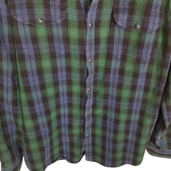 Lucky Brand Mens Western Flannel Shirt Tartan Plaid M Classic Fit Country Cowboy - Picture 3 of 8